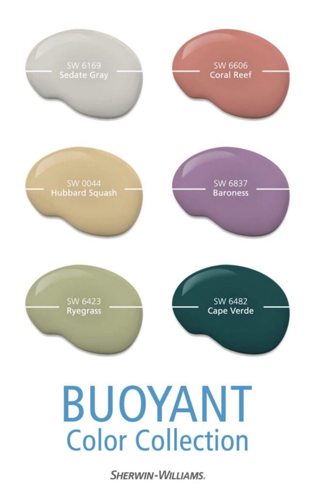 Sherwin Williams Buoyant Paint Color Collection.