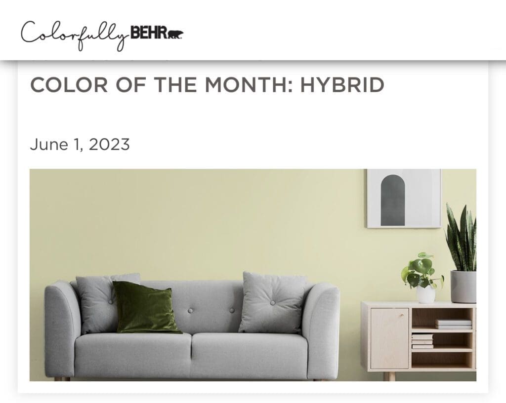 Behr June 2023 Color of the Month | Hybrid