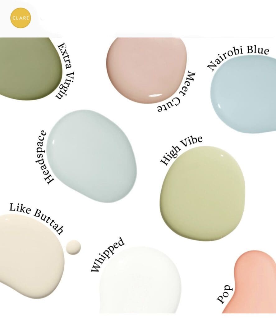 Clare Summer Interior Paint Color Palette