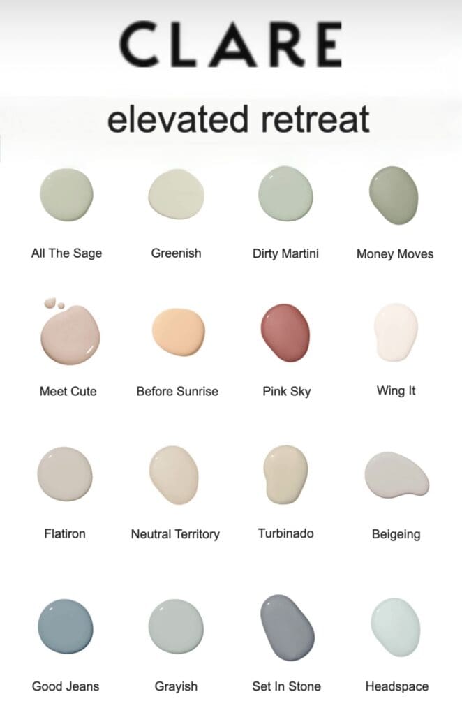 Clare Elevated Retreat Color Palette.
