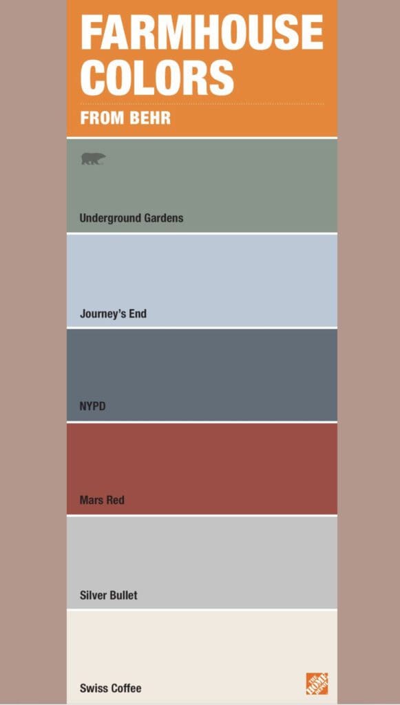 Behr Farmhouse Inspired Paint Colors