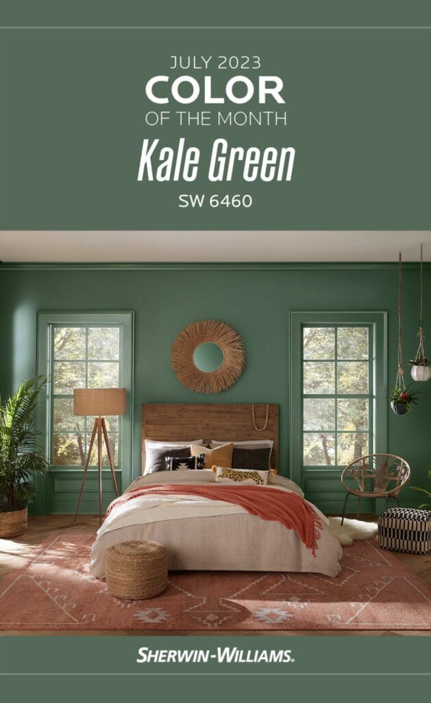 Sherwin Williams July 2023 Color of the Month | Kale Green