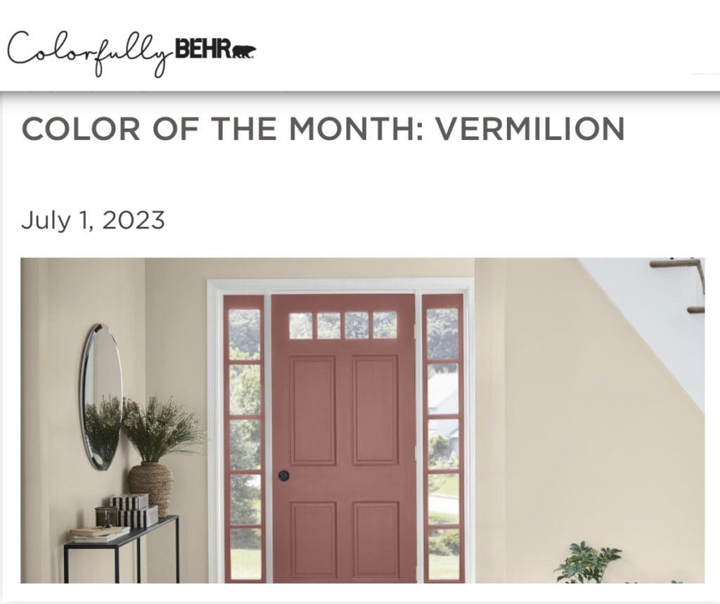 Behr July 2023 Color of the Month | Vermilion