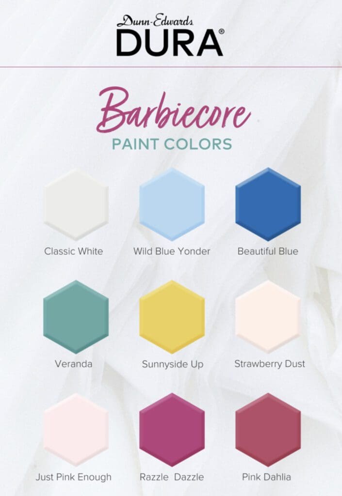 Dunn Edwards Dura Barbie Inspired Paint Color Palette