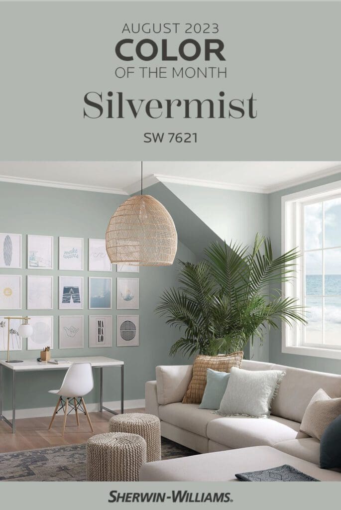 Sherwin Williams August 2023 Color of the Month: Silvermist