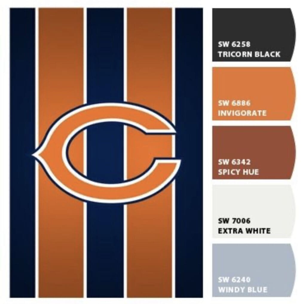 Chicago Bears Team Paint Colors from Sherwin Williams.