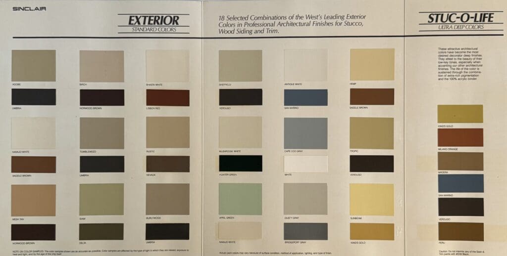 1980's Sinclair Exterior Colors
