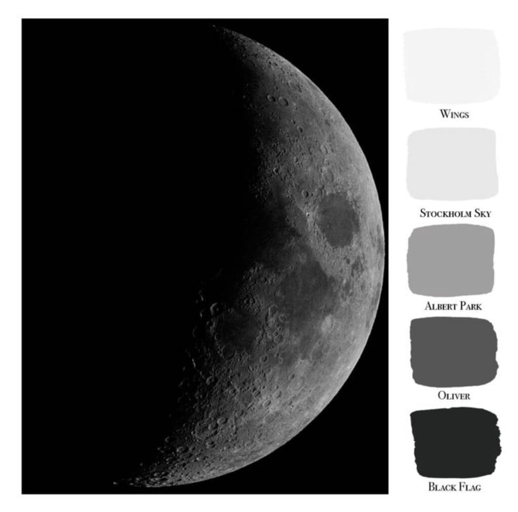 Moon Inspired Gray Paint Color Palette from Portola Paints