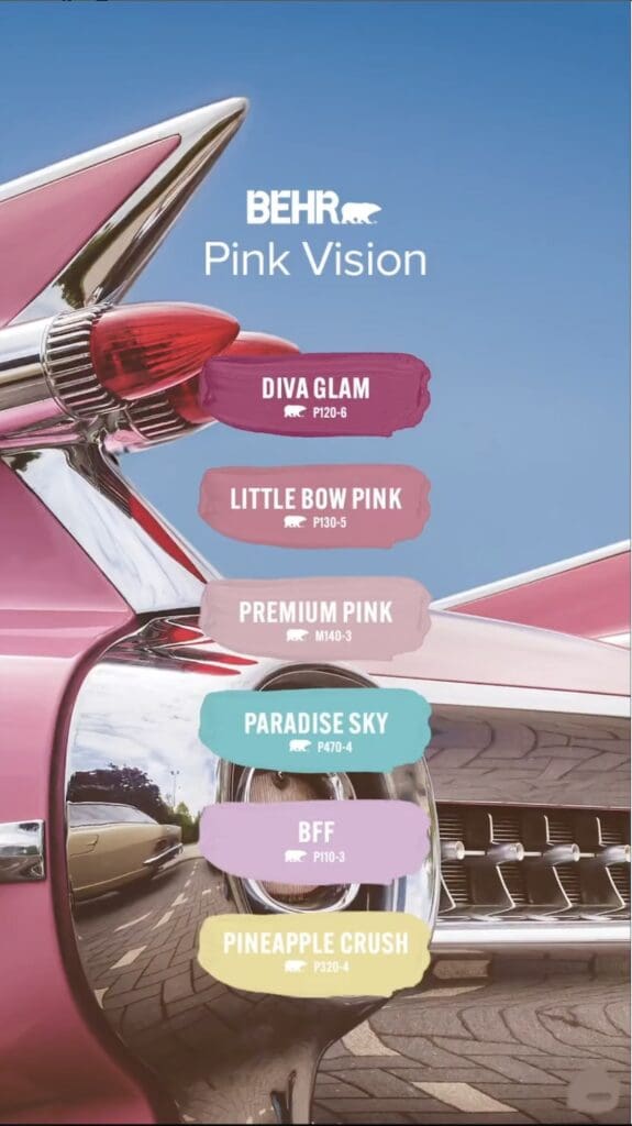 Pink Cadillac Paint Color Palette