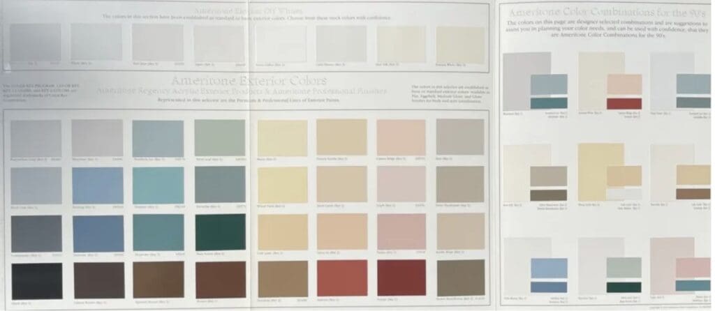 1994 Ameritone Exterior Color Chart.