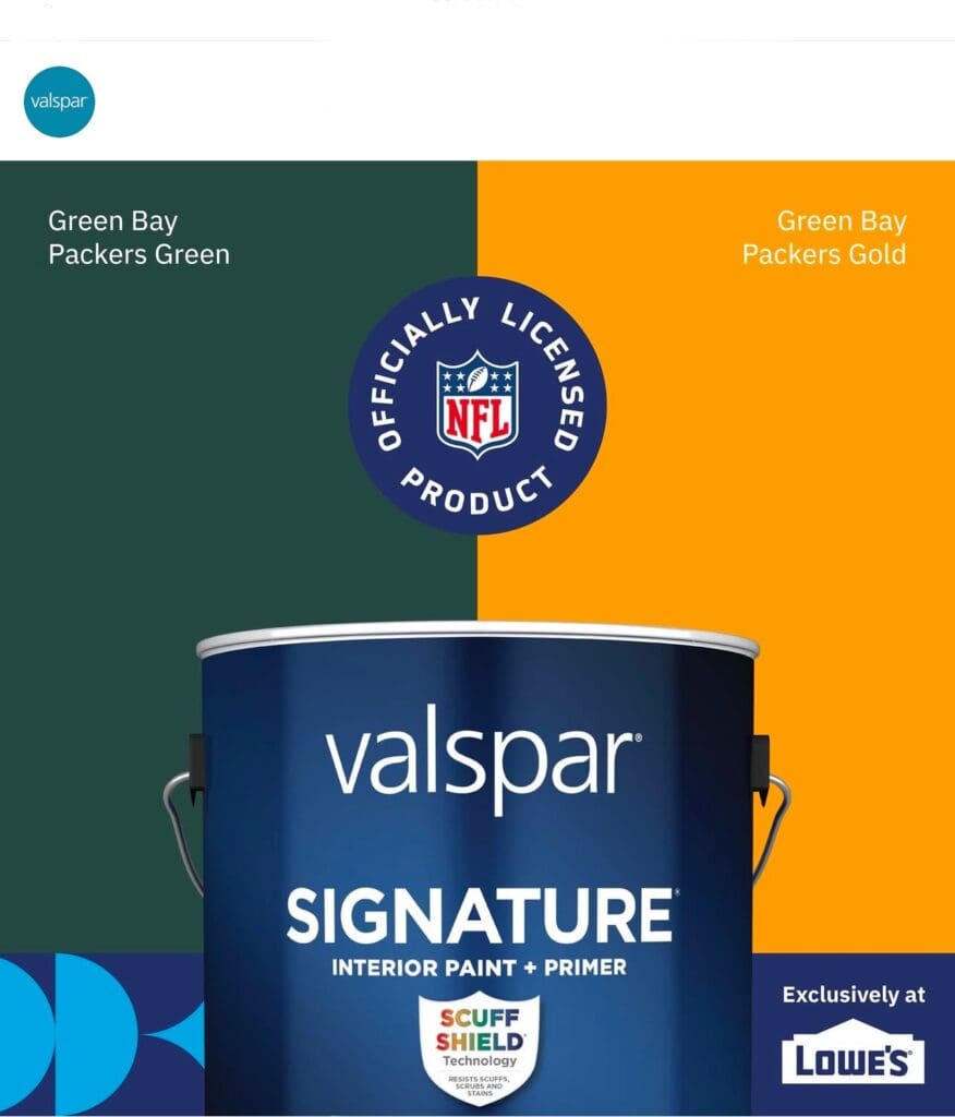 Valspar Green Bay Packers Paint Colors