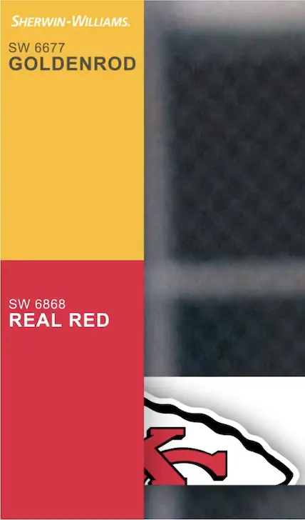 Sherwin Williams Kansas City Chiefs Team Paint Colors.