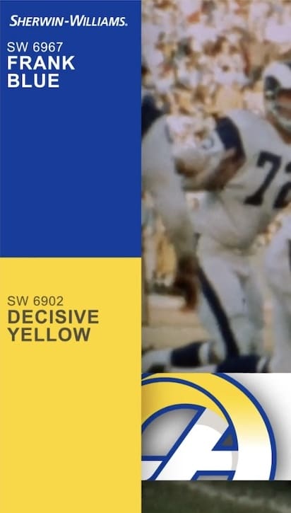 Sherwin Williams Los Angeles Rams Paint Colors.