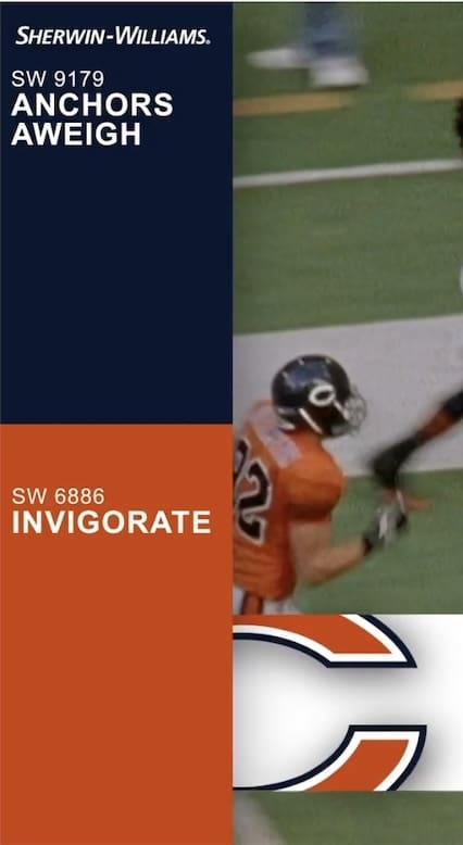 Sherwin Williams Chicago Bears Paint Colors.