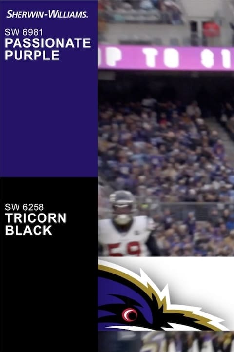 Sherwin Williams Baltimore Ravens Paint Colors.