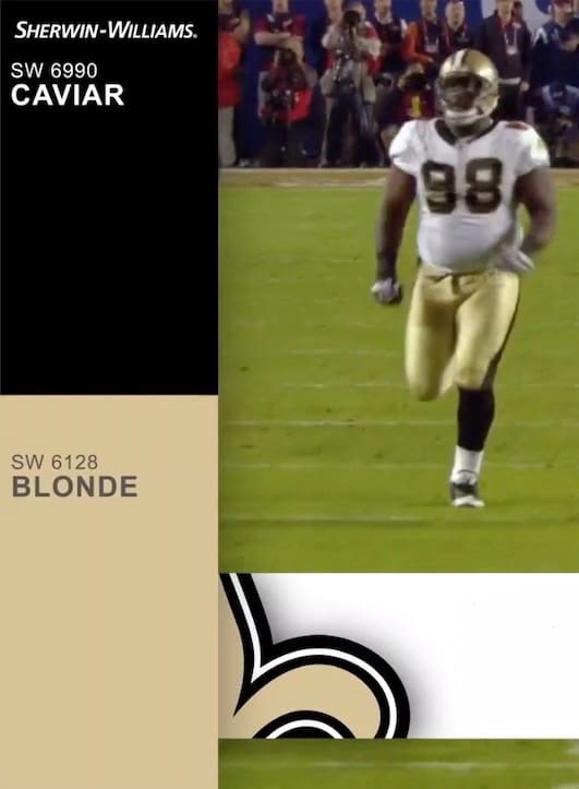 Sherwin Williams New Orleans Saints Paint Colors.