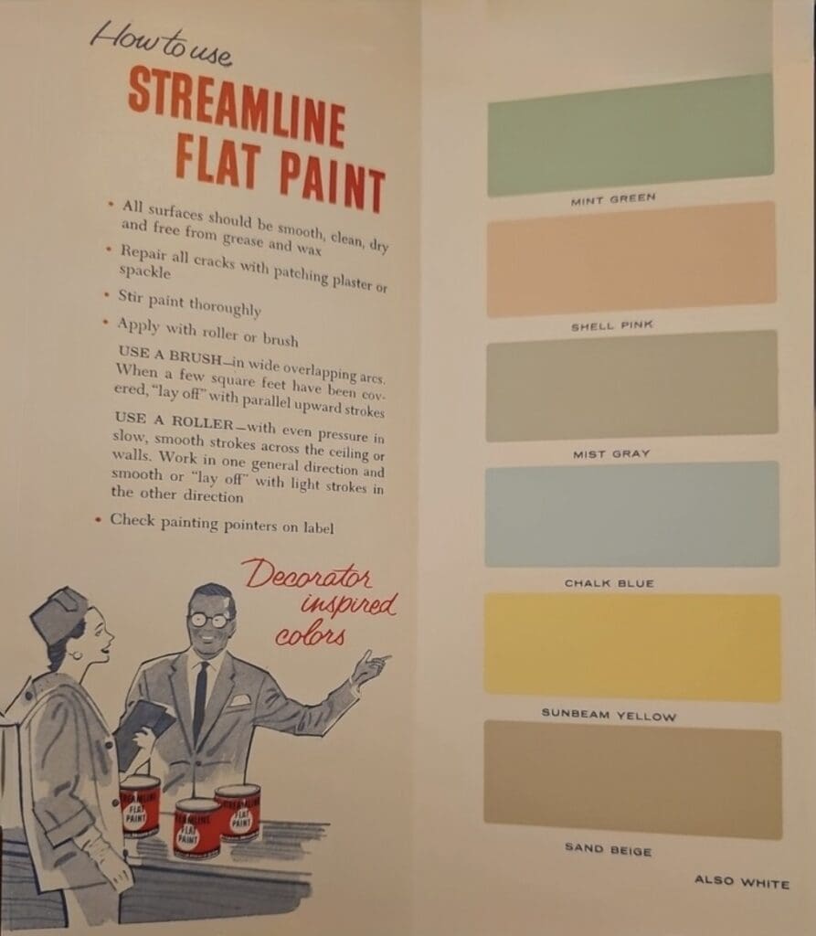 1957 House Paint Color Chart.