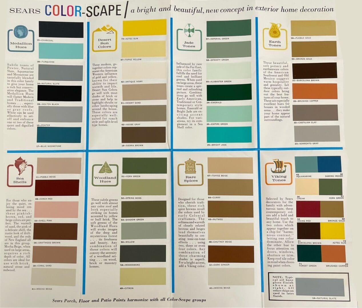 Vintage Paint Color Chart