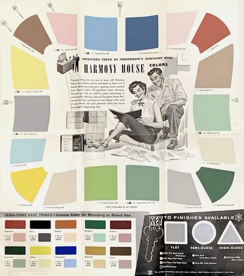 1950's Paint Color Chart.