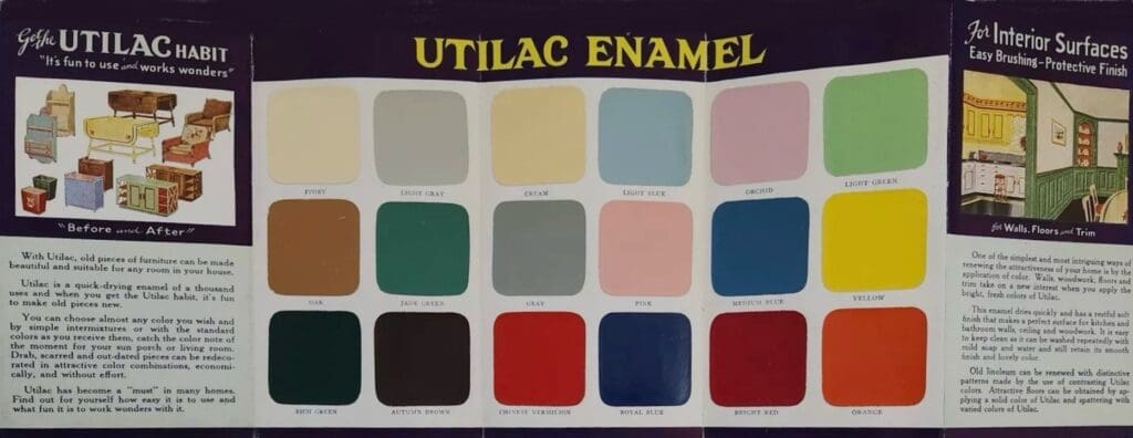 Early 1950's Benjamin Moore Utilac Enamel Colors.