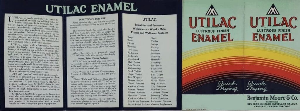 Front & Back Cover of 1952 Benjamin Moore Color Chart.