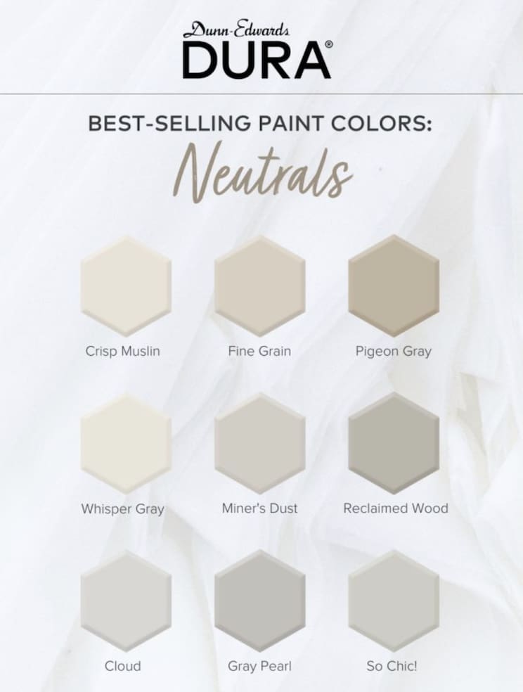 Versatile and easy to combine with other hues, neutral paint colors add sophistication to any space. Dunn Edwards Dura neutrals range from cream whites to soft pastels to classic tones.