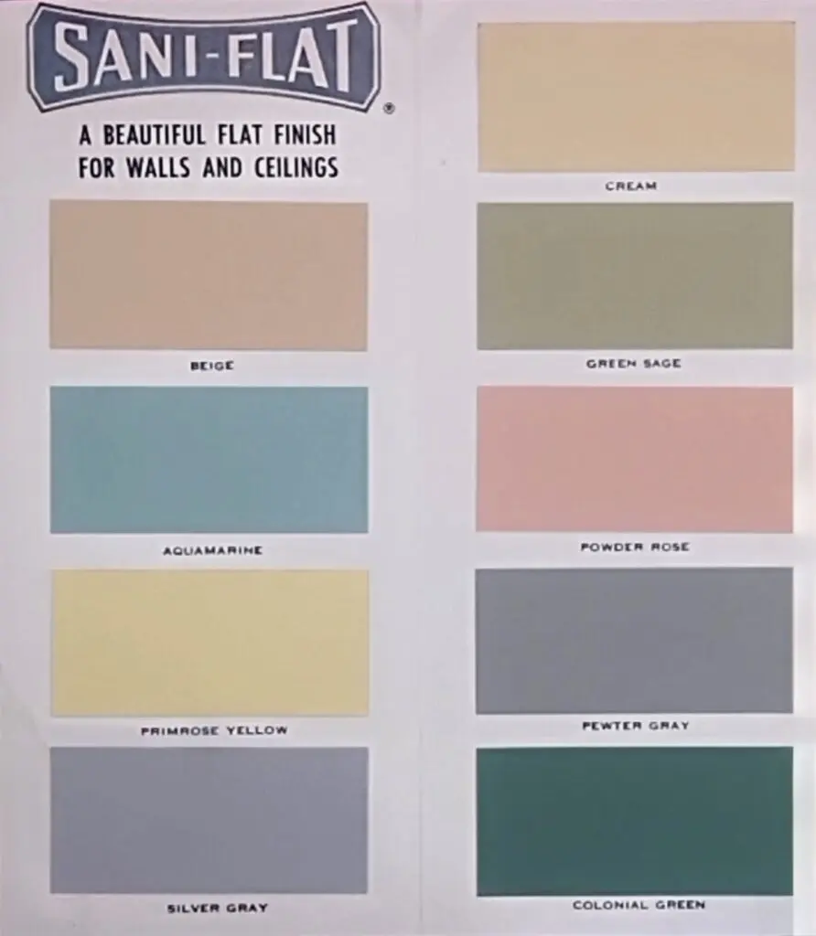 1953 House Paint Color Chart.
