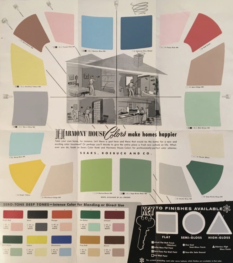 Mid Century House paint color brochure.