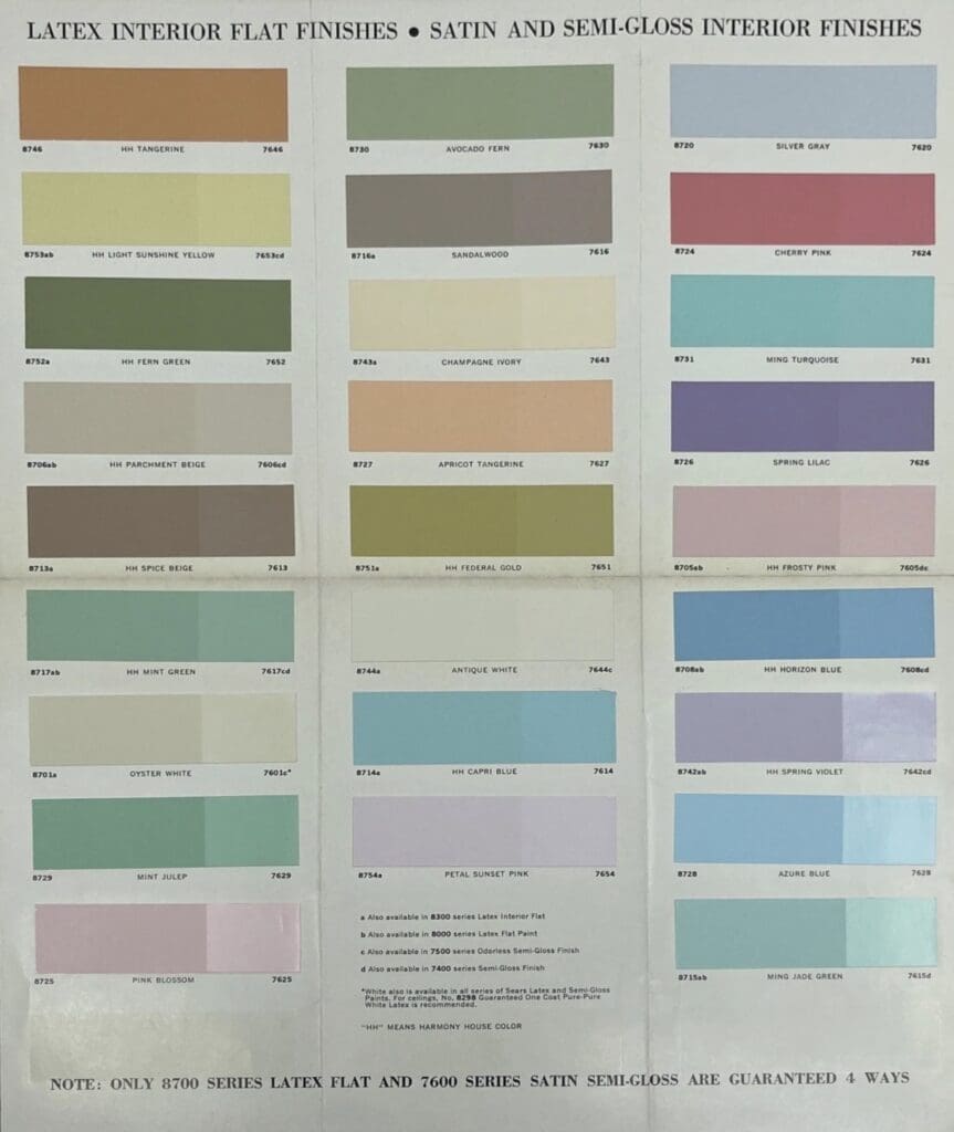 Mid 1960's Interior Paint Colors.