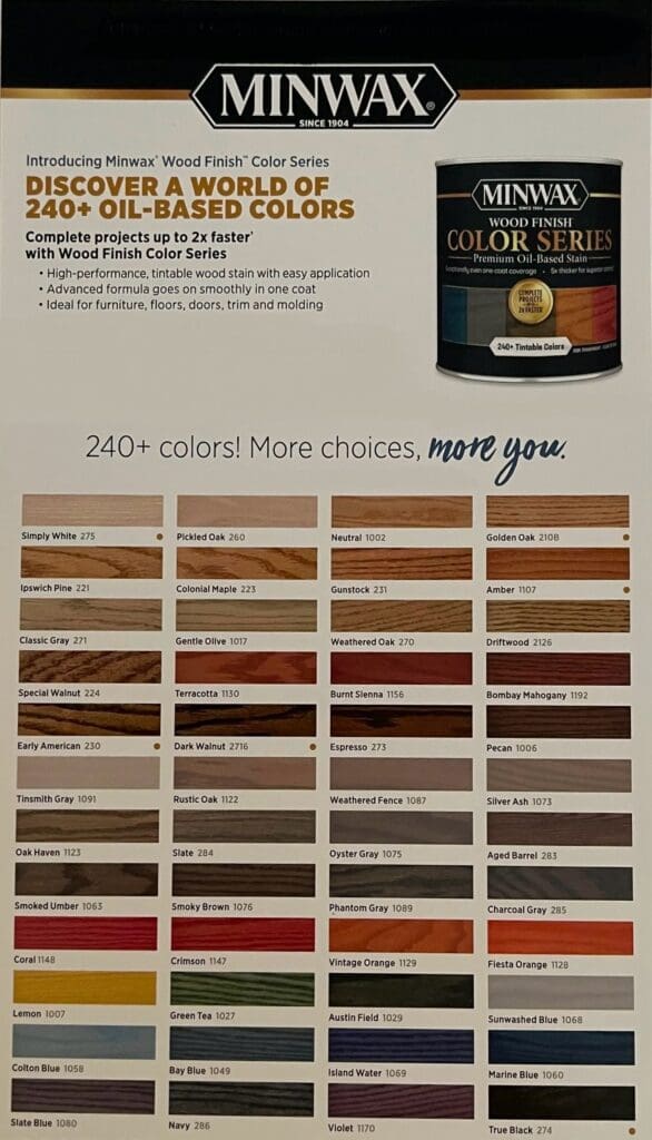 A color chart of some different shades of brown.