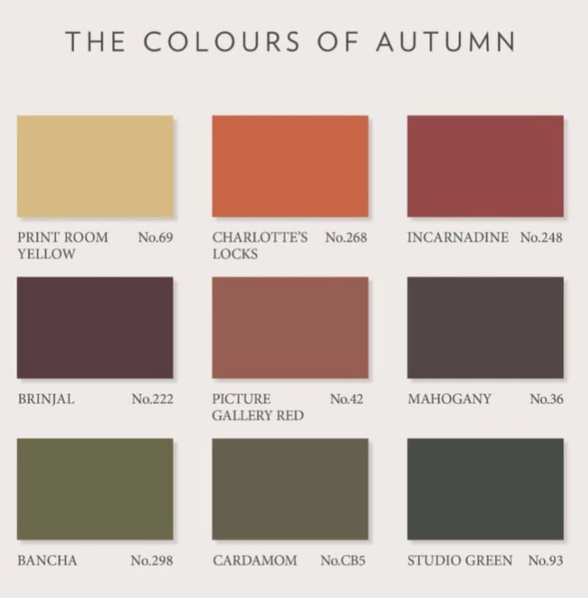 Farrow & Ball Autumn Colors.