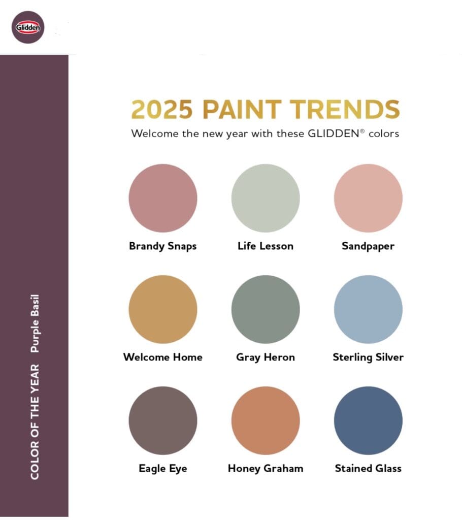 Glidden 2025 Color Trends Palette. 