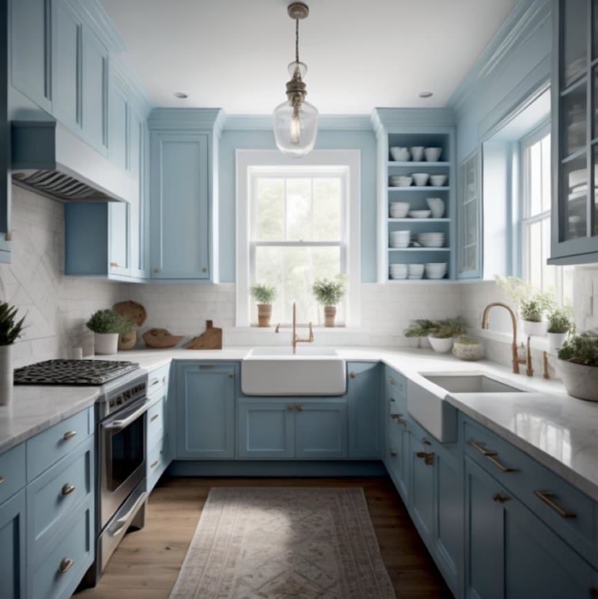 Freshly Painted Cabinets.