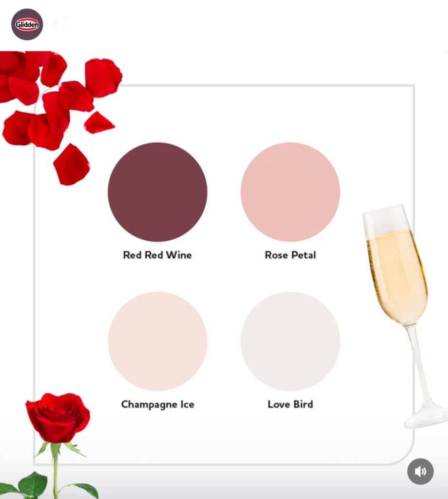 Glidden Valentine's Day Colors Inspiration.