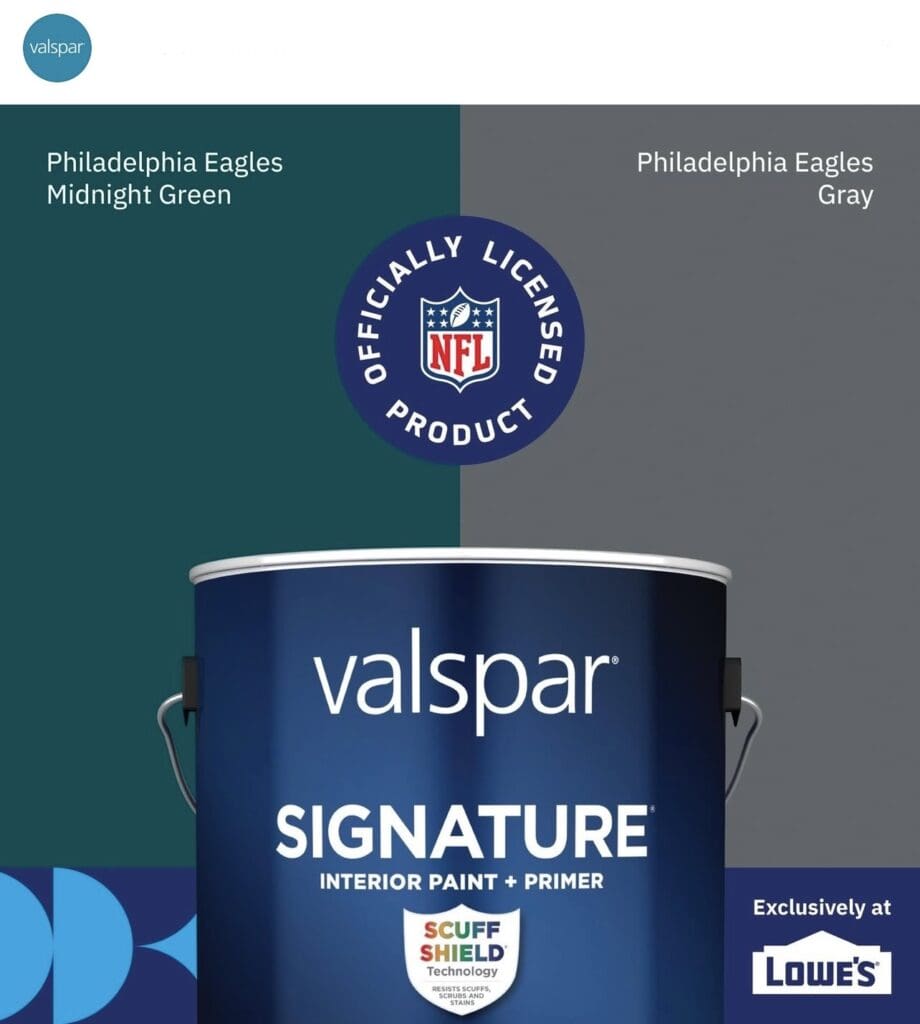 Valspar Philadelphia Eagles Paint Colors. 