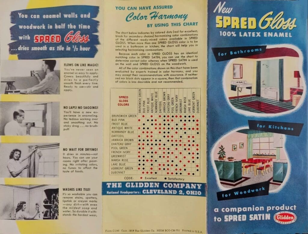 1953 House Paint Color Chart (Front & Back)