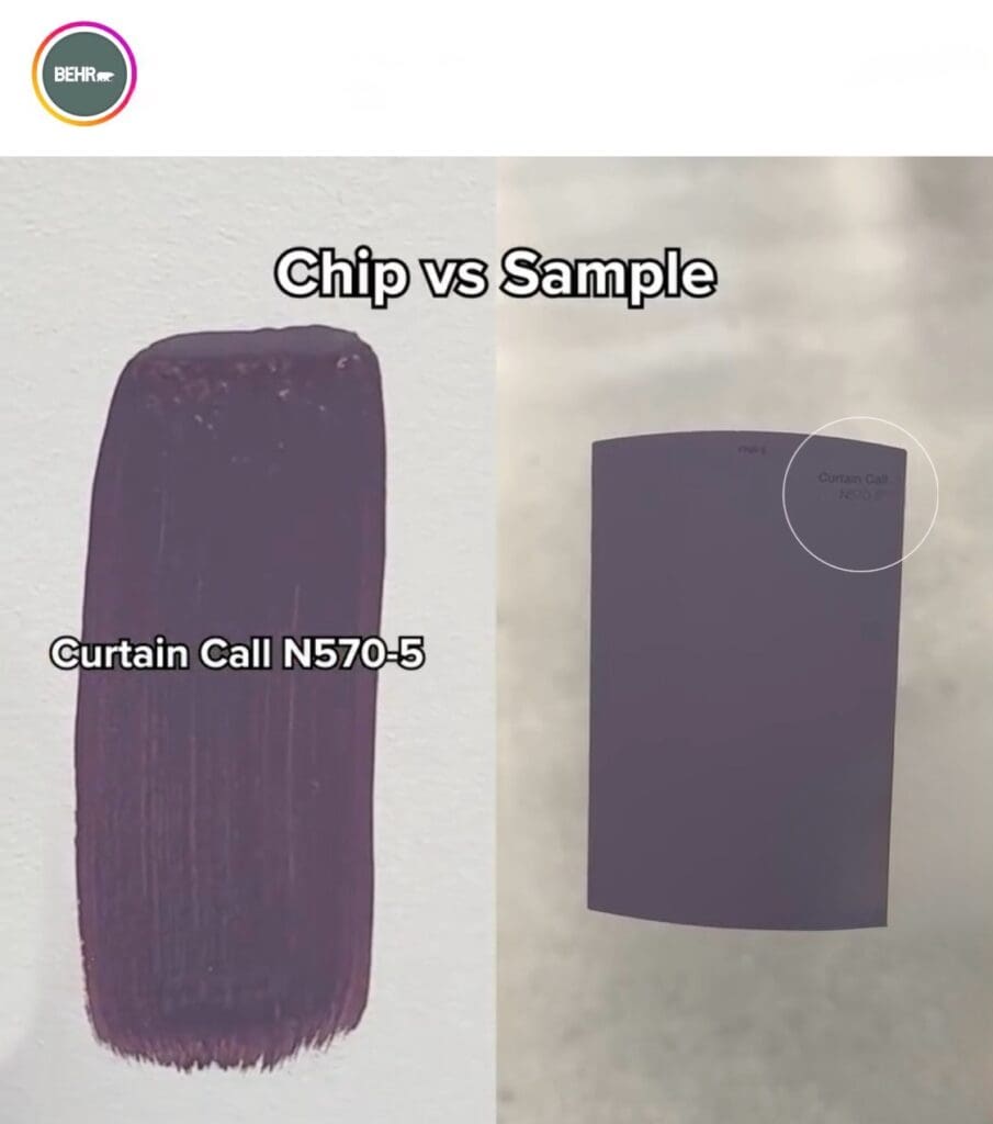 Paint Color Chip vs. Paint Color Sample