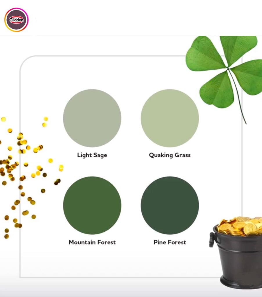 Glidden St. Patrick's Day Inspired Green Tones.