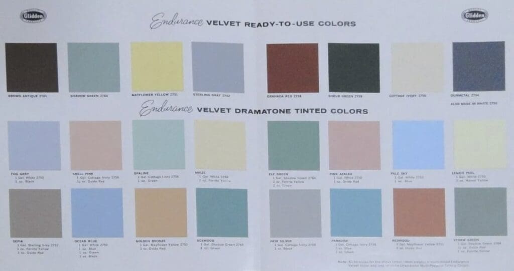Glidden 1963 Exterior Colors