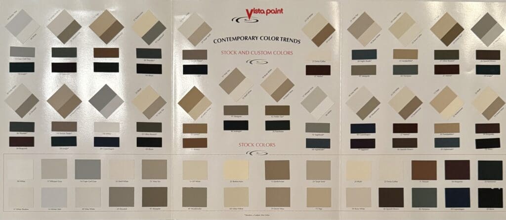 1993 Vista Paint Color Chart