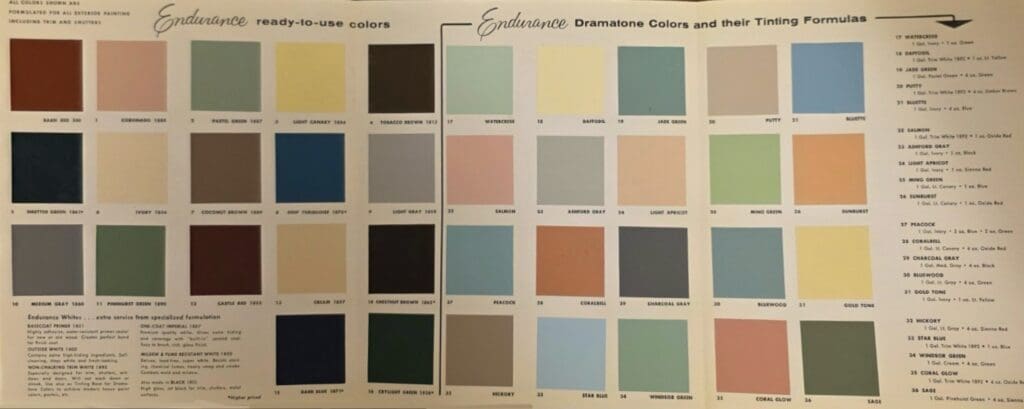 1959 Exterior Color Chart.