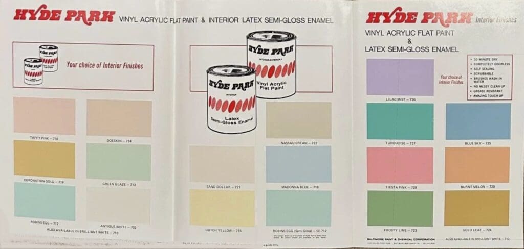 1977 Interior House Paint Color Chart.