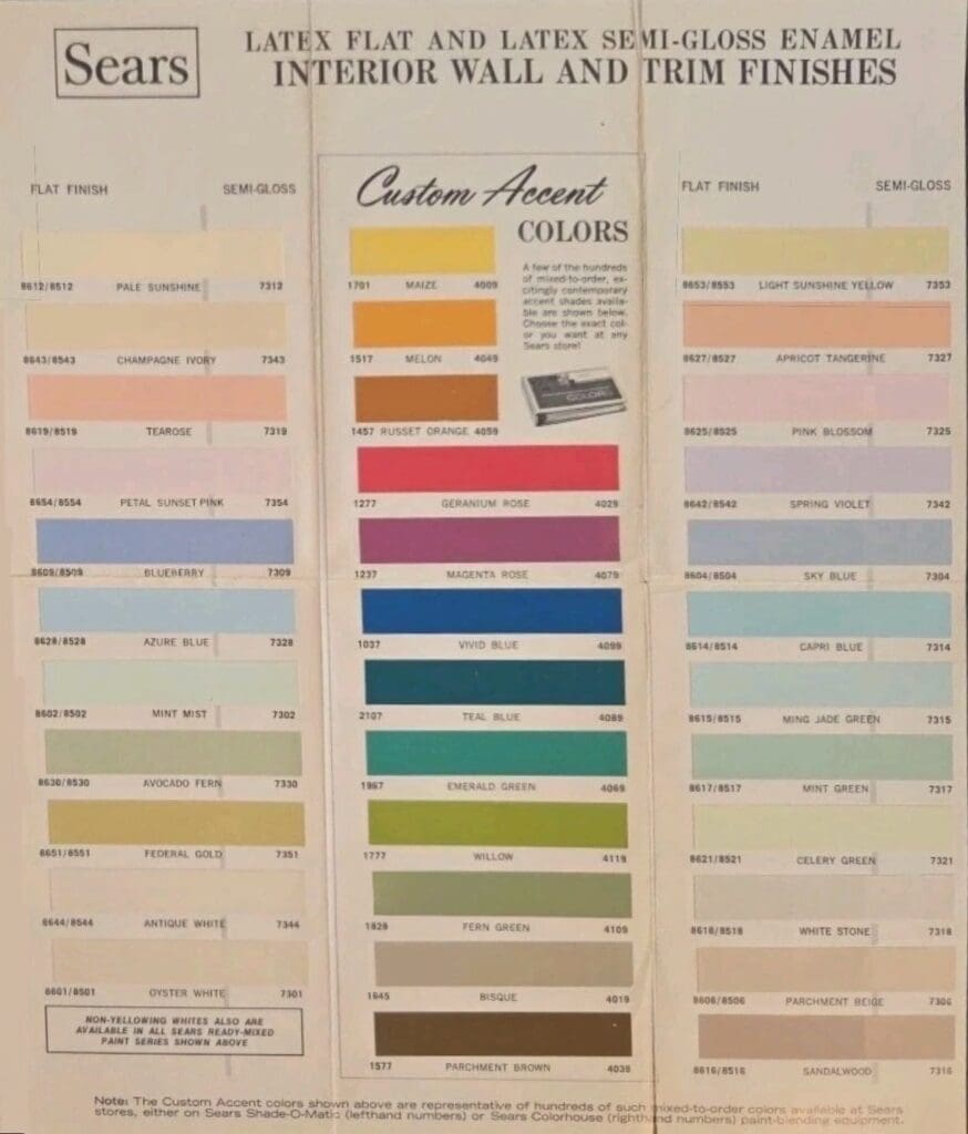 1969 Sears Interior Colors.