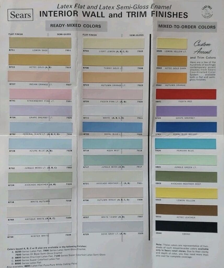 1971 Sears Interior Colors
