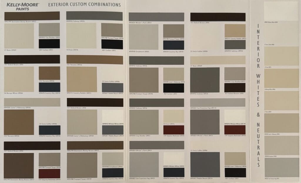 Kelly Moore Interior & Exterior Colors. 