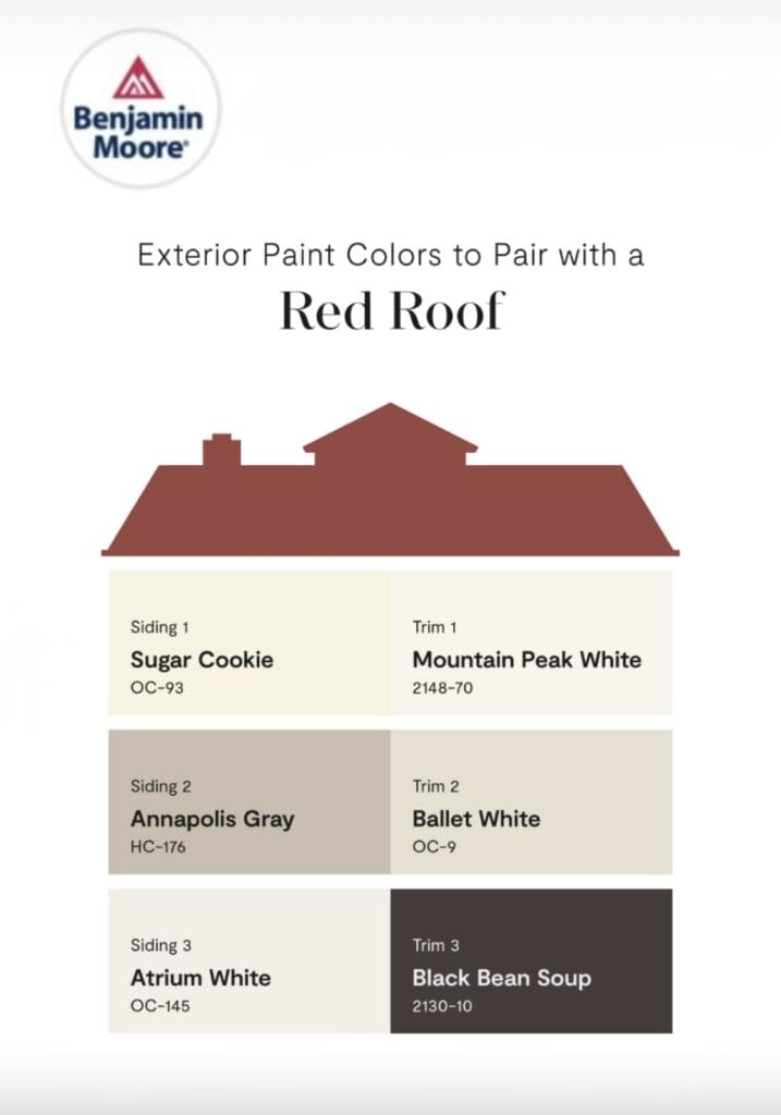 Paint and roof color combinations.