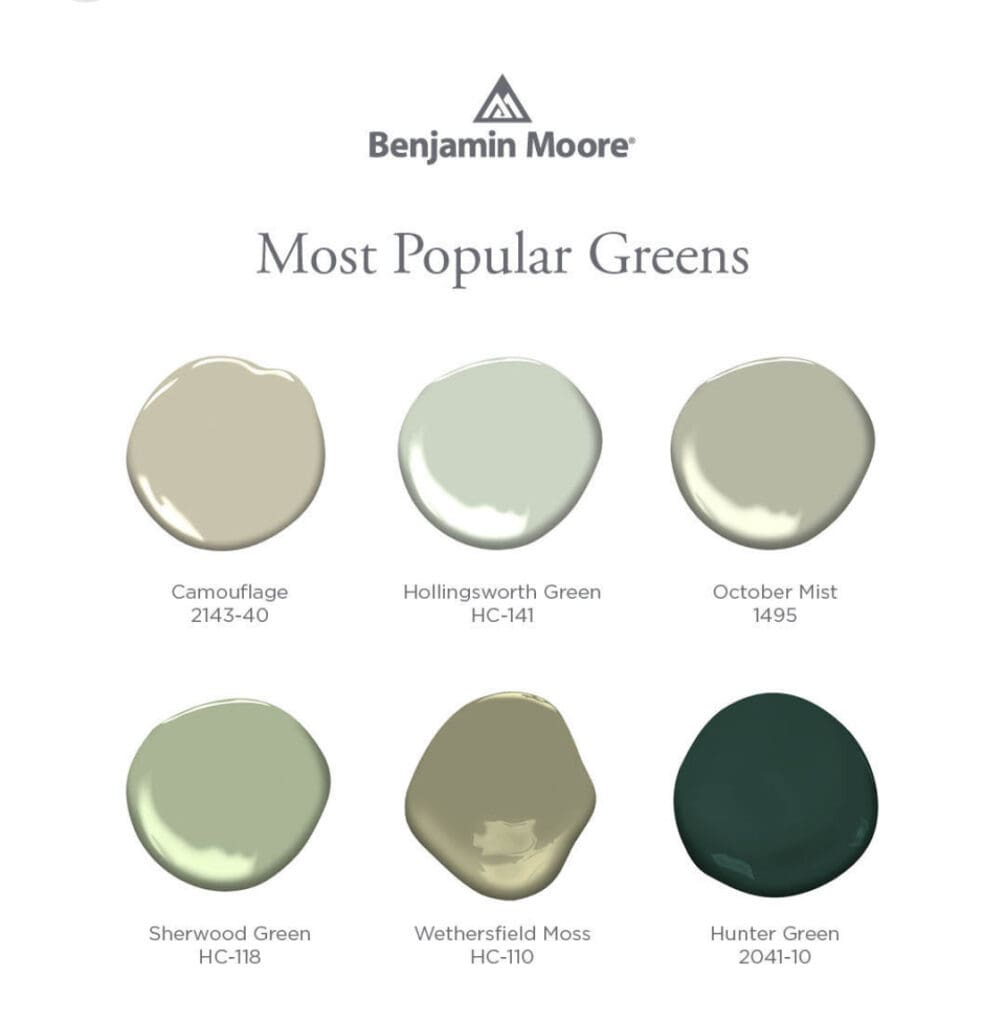 Benjamin Moore Most Popular Greens.
