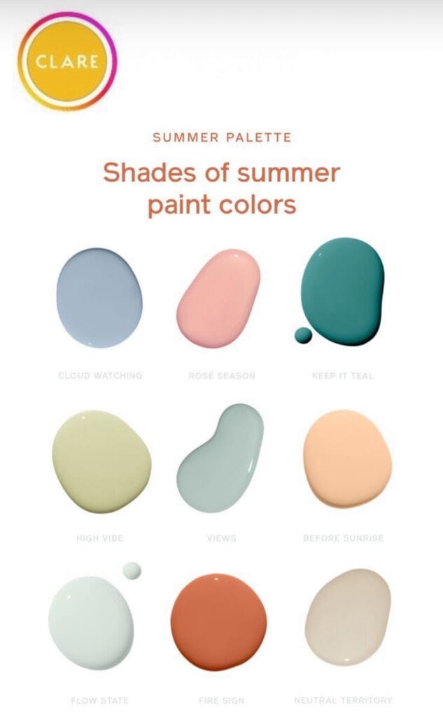 Clare Paint Summer Colors.
