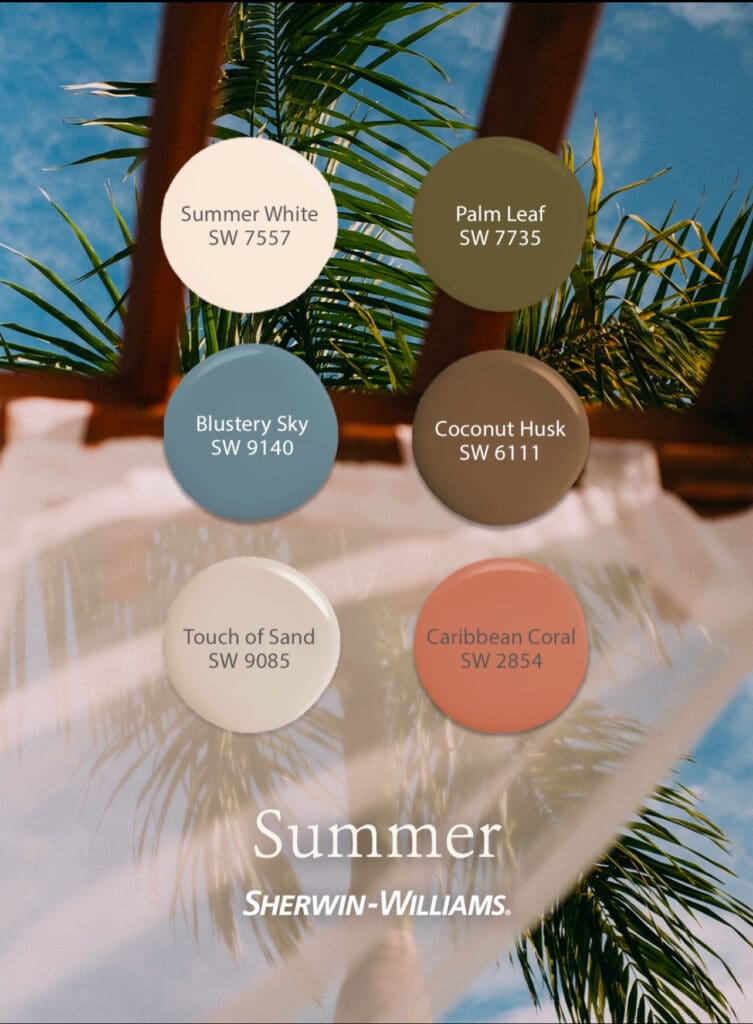 Tropical Vacation Decorating Palette.