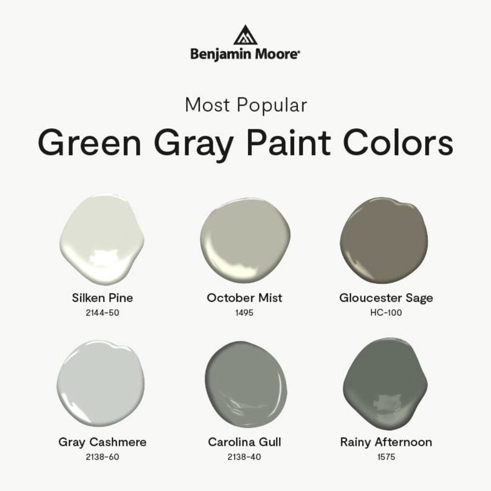 Benjamin Moore Most Popular Green Gray Paint Colors.